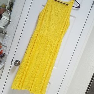 Yellow lace dress